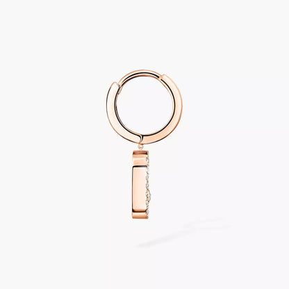 [CiCi]Move Uno Single Diamond Hoop Earring