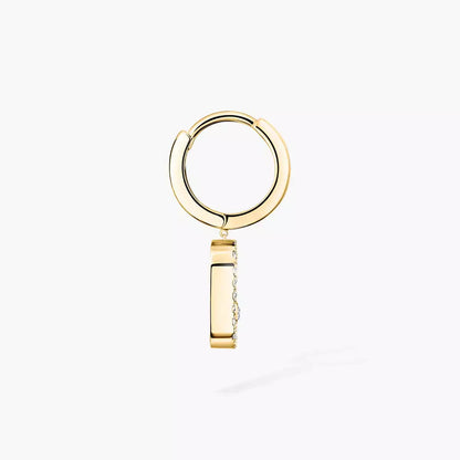 [CiCi]Move Uno Single Diamond Hoop Earring