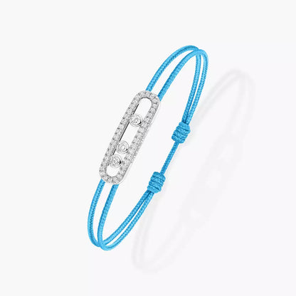 [CiCi]Messika Care(s) pink cord pavé bracelet