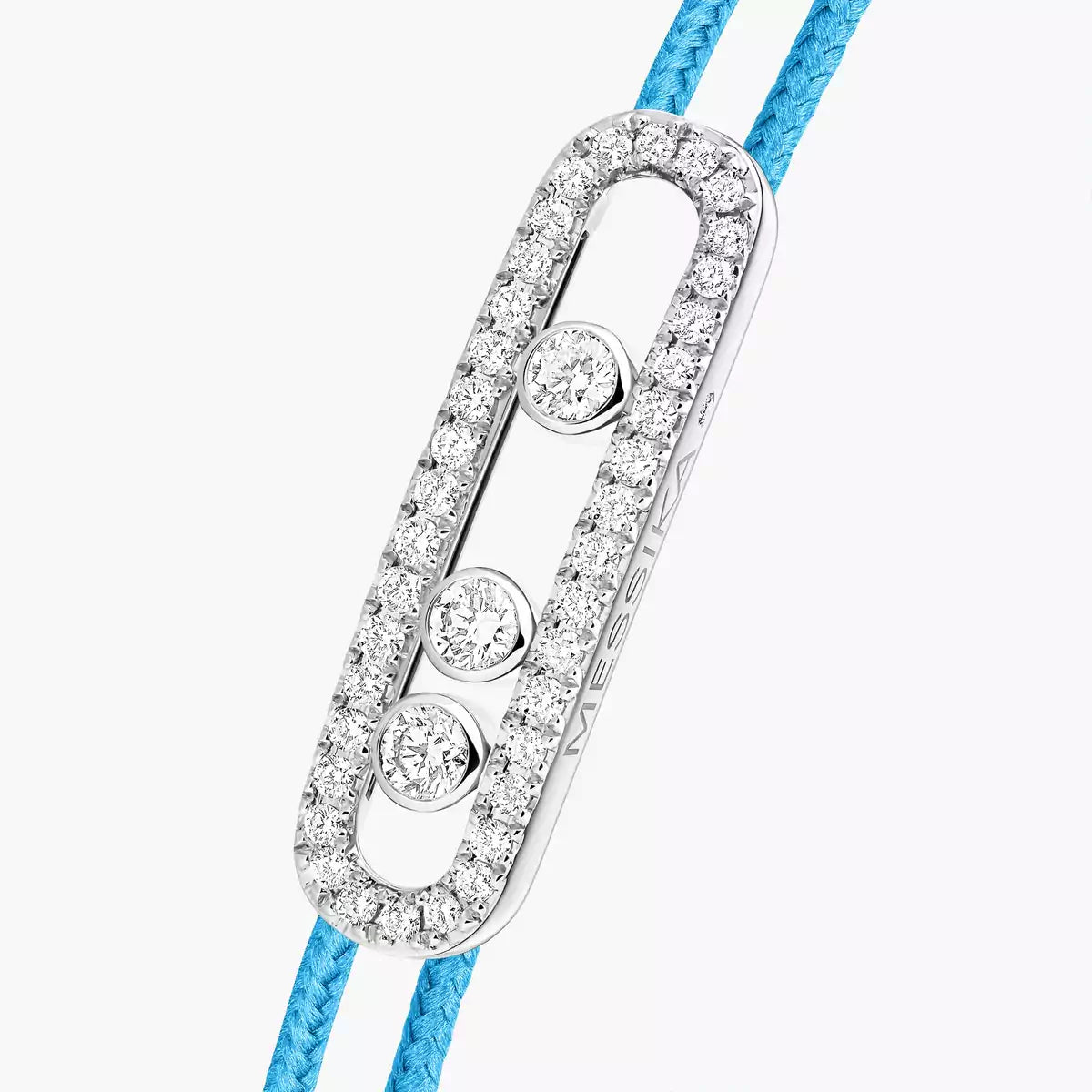[CiCi]Messika Care(s) pink cord pavé bracelet