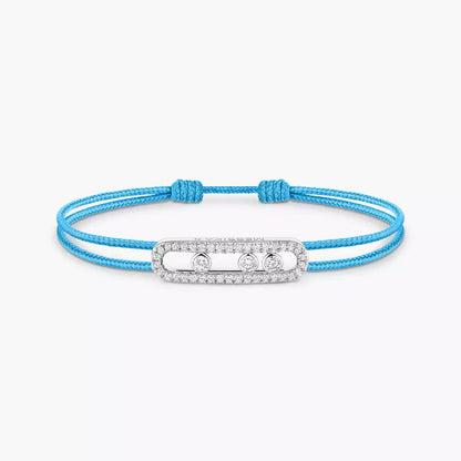 [CiCi]Messika Care(s) pink cord pavé bracelet