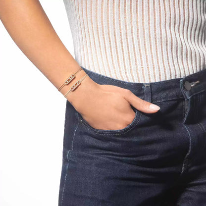 [CiCi]Messika Care(s) pink cord pavé bracelet