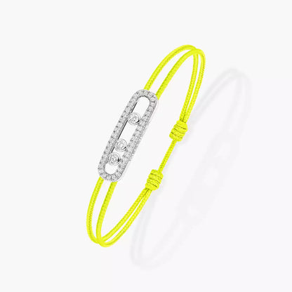 [CiCi]Messika Care(s) pink cord pavé bracelet