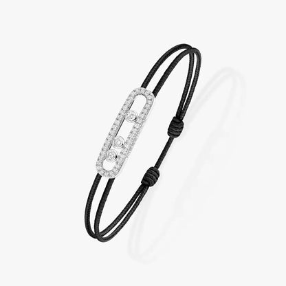 [CiCi]Messika Care(s) pink cord pavé bracelet