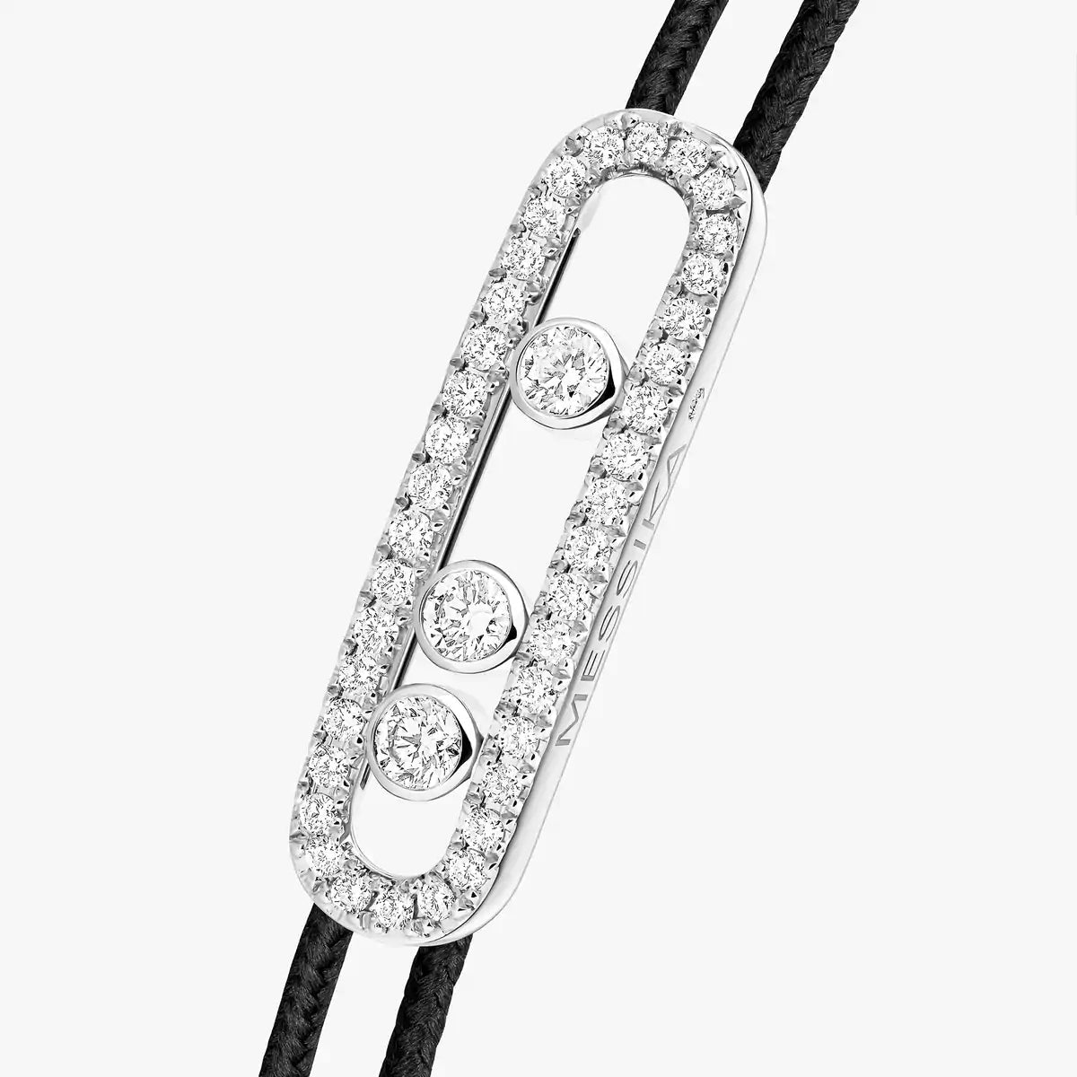 [CiCi]Messika Care(s) pink cord pavé bracelet