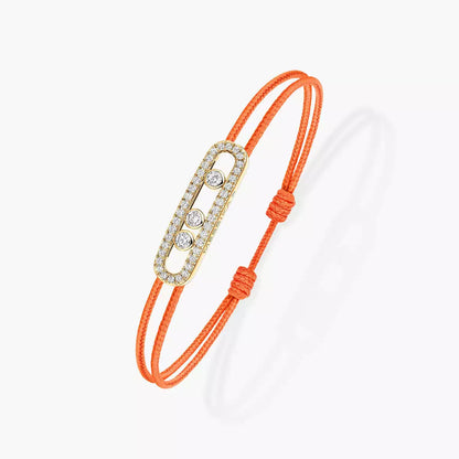 [CiCi]Messika Care(s) pink cord pavé bracelet