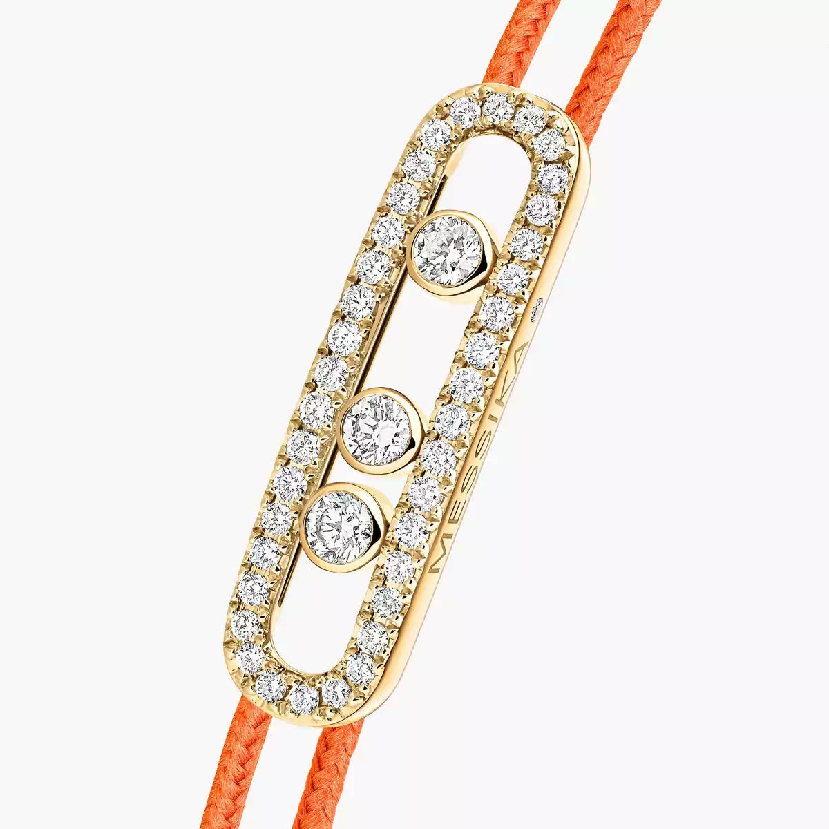 [CiCi]Messika Care(s) pink cord pavé bracelet