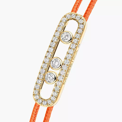 [CiCi]Messika Care(s) pink cord pavé bracelet