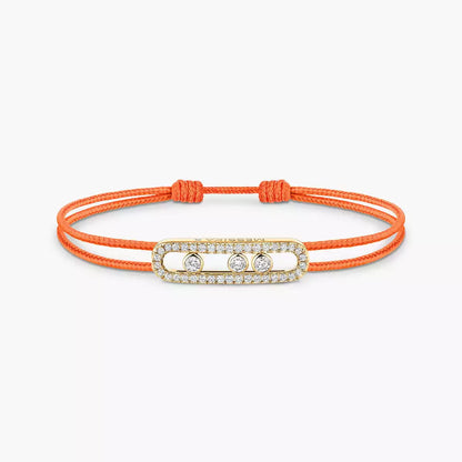 [CiCi]Messika Care(s) pink cord pavé bracelet