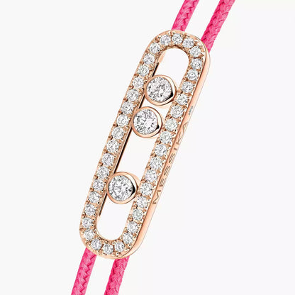 [CiCi]Messika Care(s) pink cord pavé bracelet