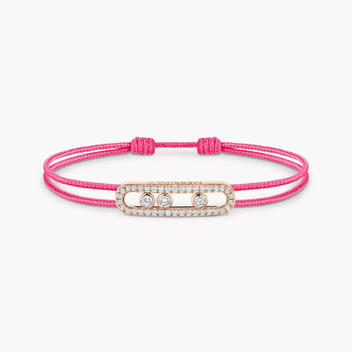 [CiCi]Messika Care(s) pink cord pavé bracelet