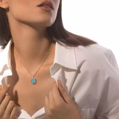 [CiCi]Lucky Move Diamond Necklace in Rose Gold and White Mother-of-Pearl