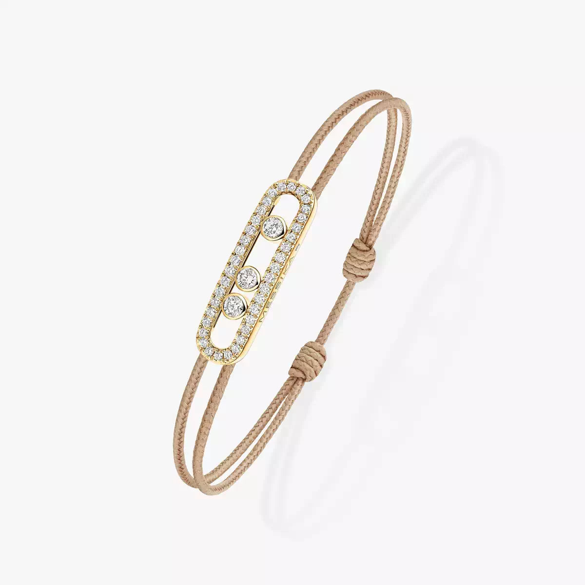[CiCi]Messika Care(s) pink cord pavé bracelet