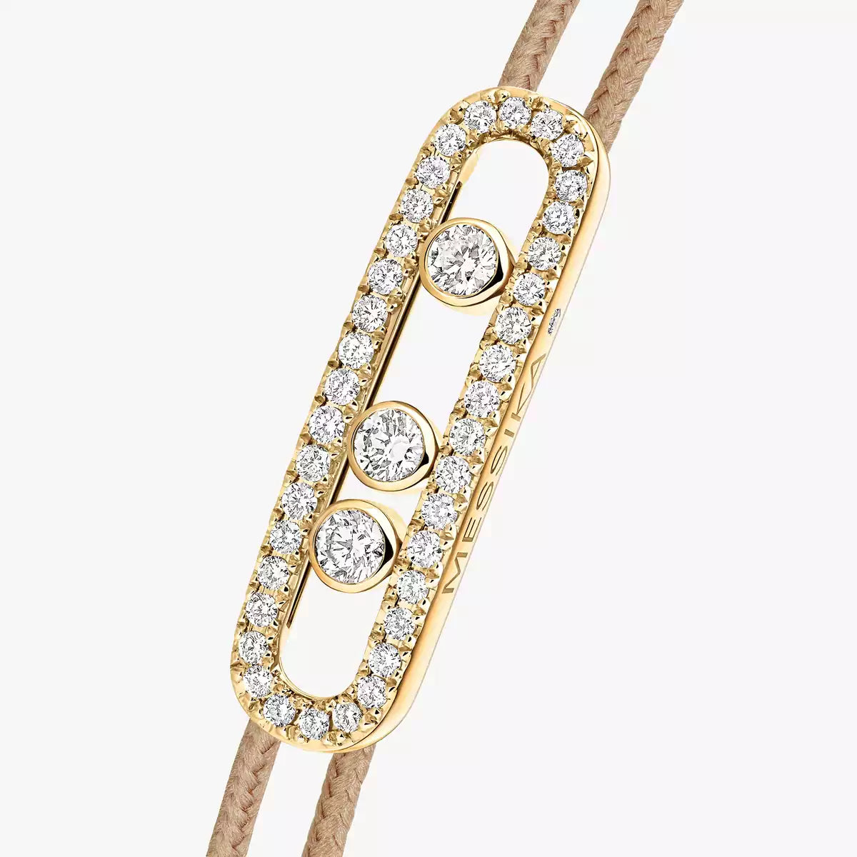 [CiCi]Messika Care(s) pink cord pavé bracelet