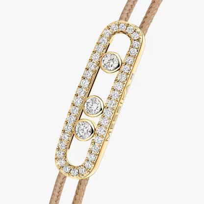 [CiCi]Messika Care(s) pink cord pavé bracelet