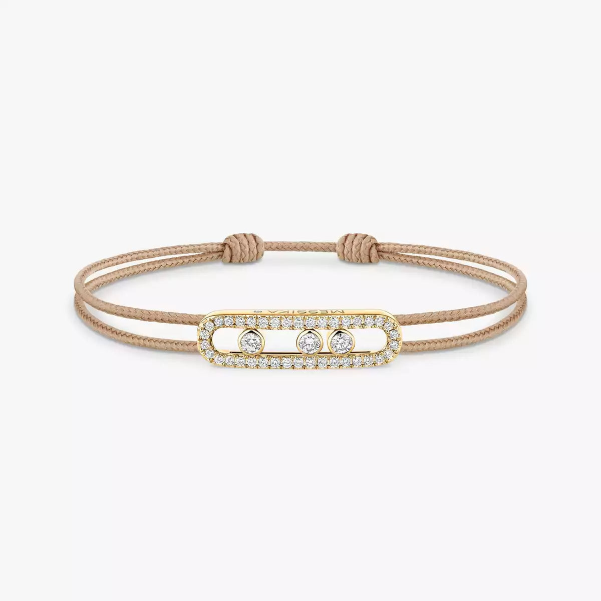 [CiCi]Messika Care(s) pink cord pavé bracelet
