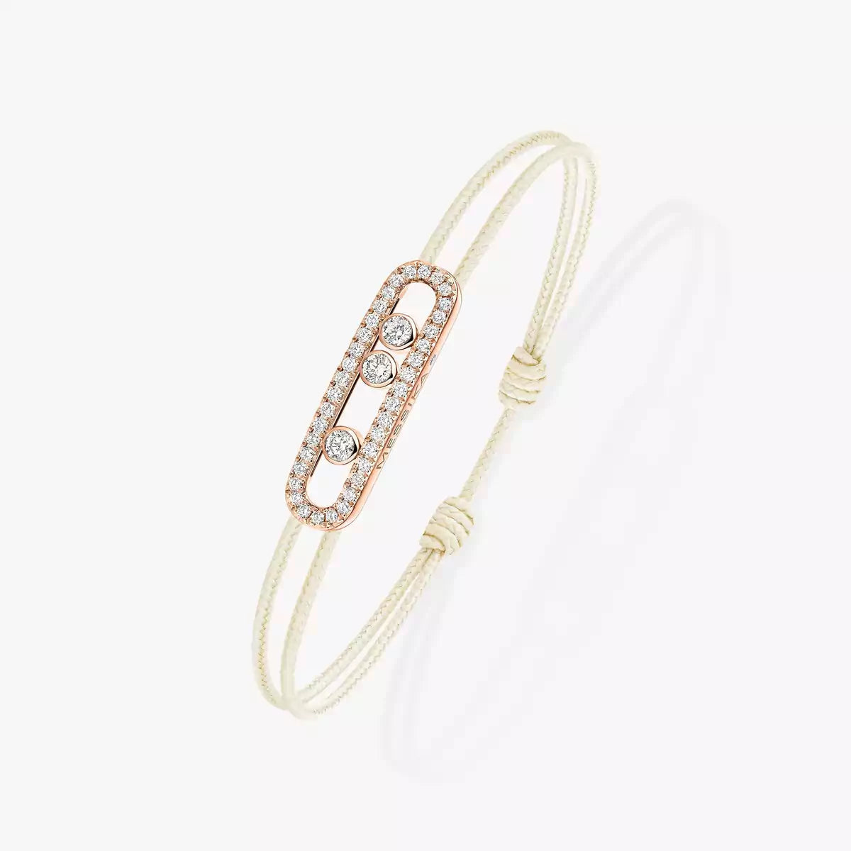 [CiCi]Messika Care(s) pink cord pavé bracelet