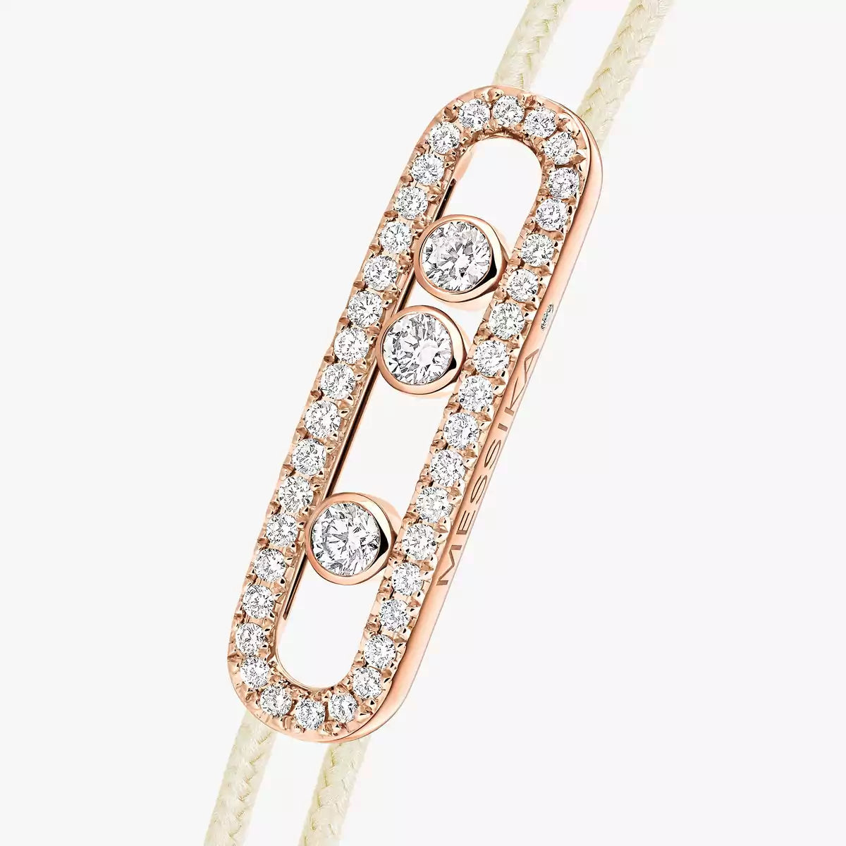 [CiCi]Messika Care(s) pink cord pavé bracelet