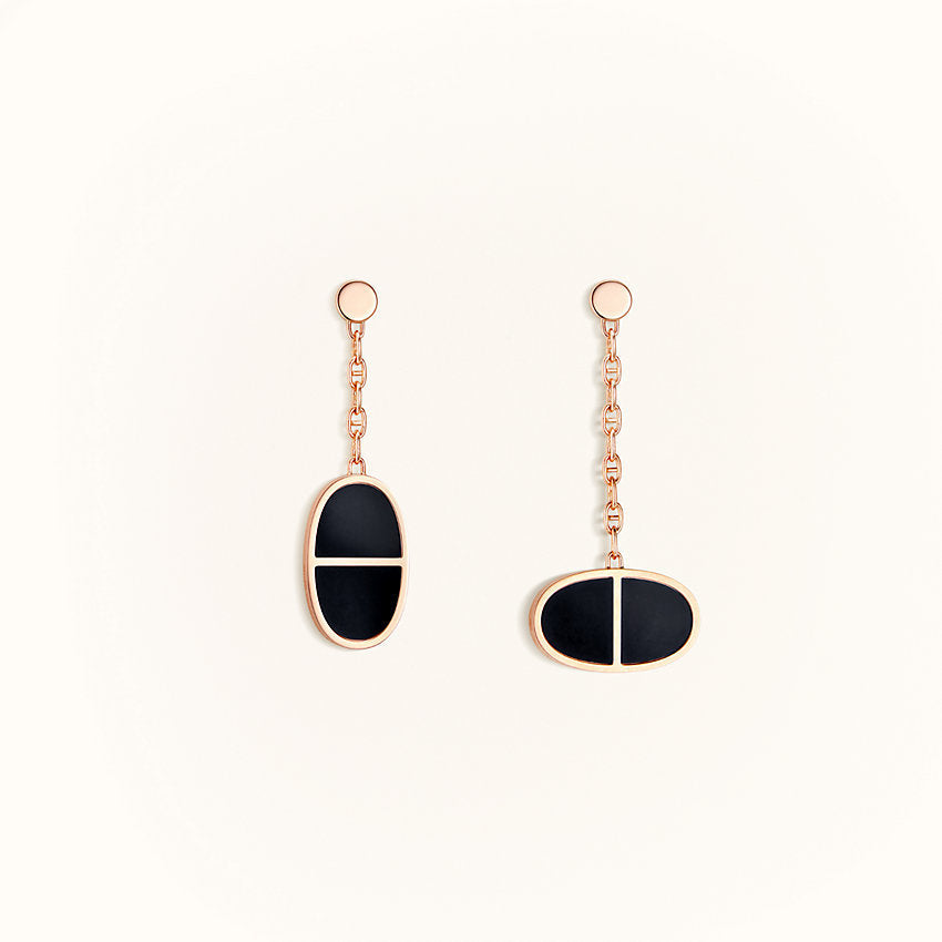 [CiCi]CHAINE VERSO BLACK CERAMIC EARRINGS