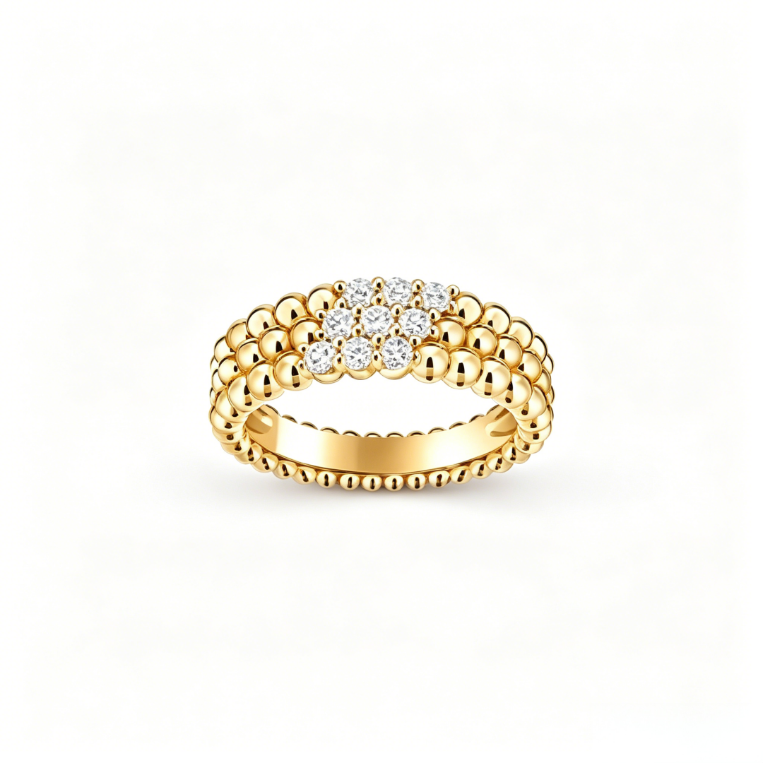 [CiCi] THREE-ROW DIAMOND RING