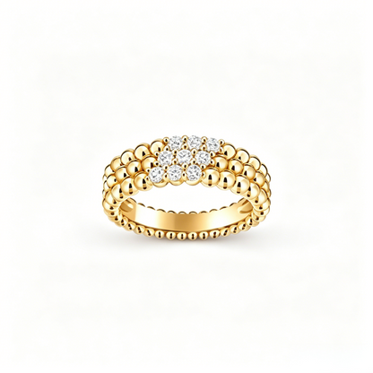 [CiCi] THREE-ROW DIAMOND RING
