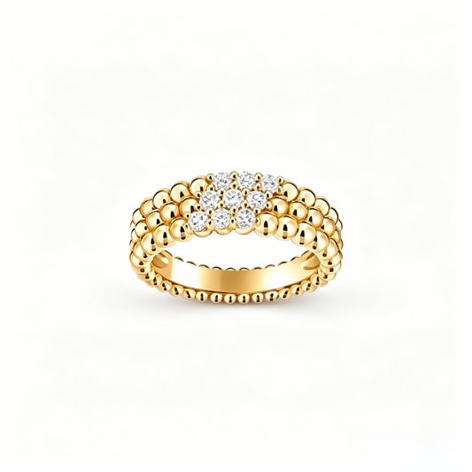 [CiCi] THREE-ROW DIAMOND RING