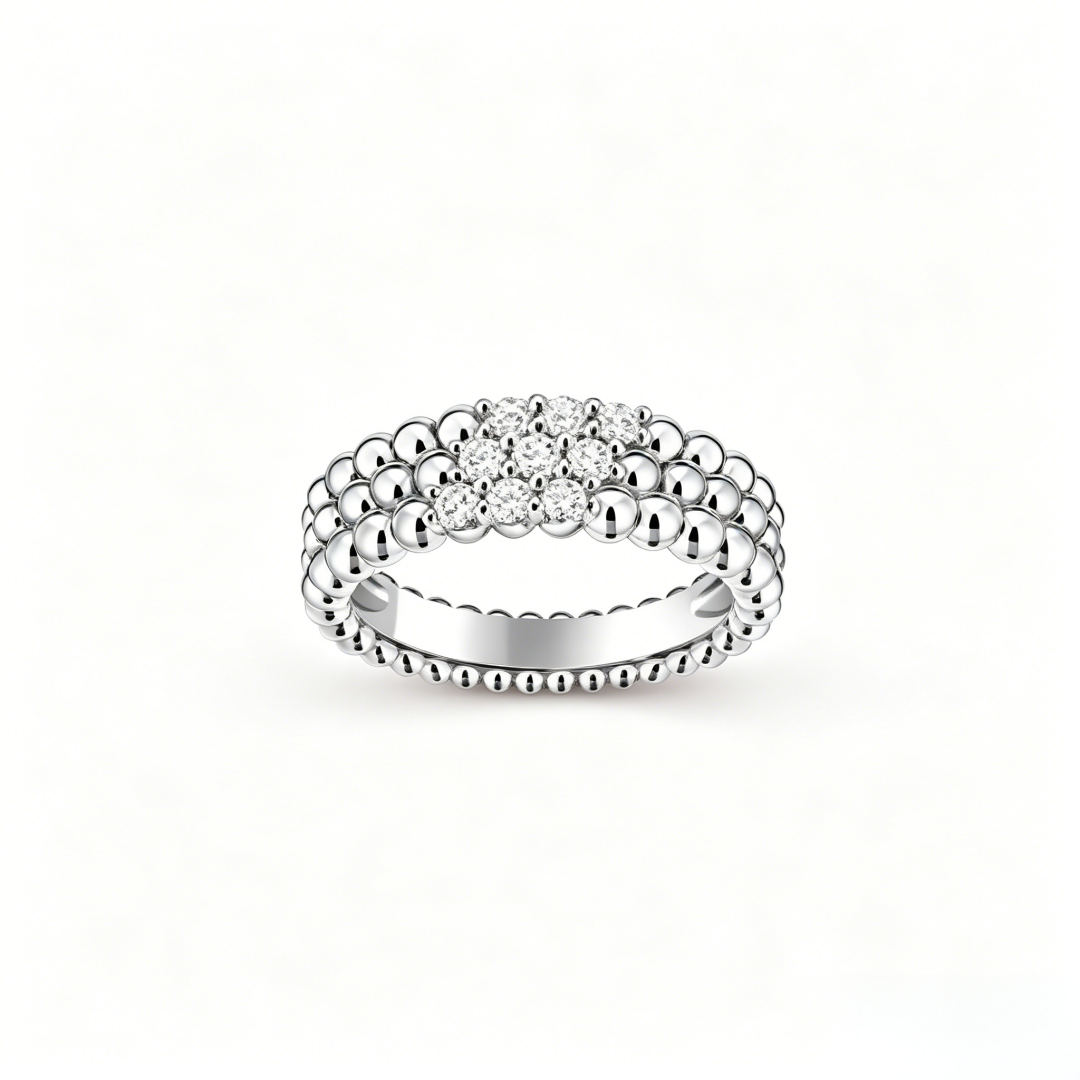 [CiCi] THREE-ROW DIAMOND RING