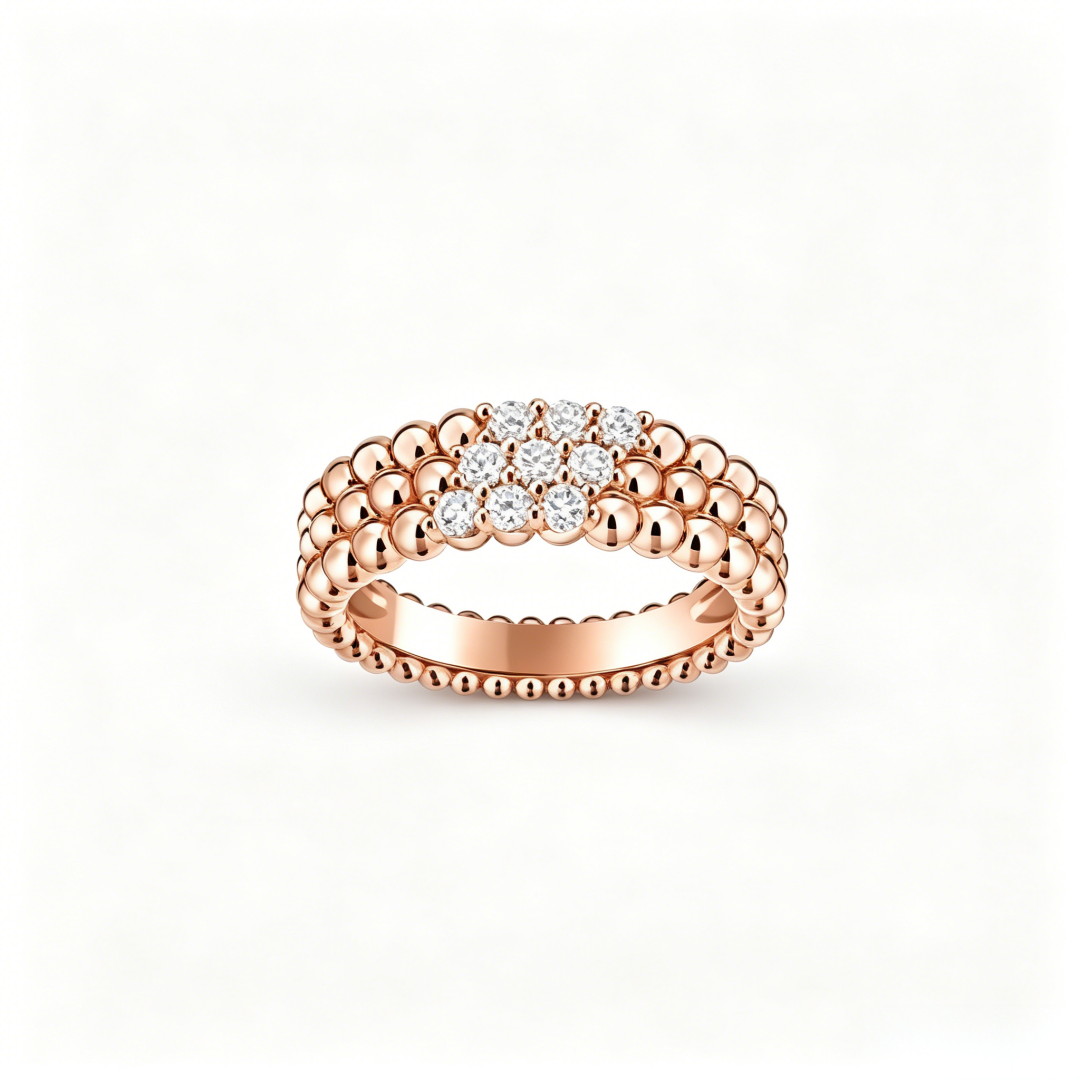 [CiCi] THREE-ROW DIAMOND RING
