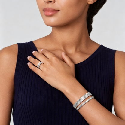 [CiCi] THREE-ROW DIAMOND RING