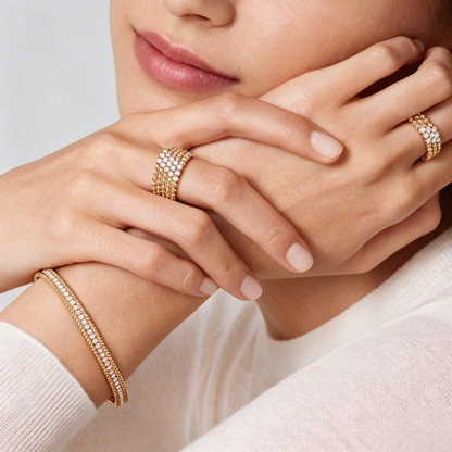 [CiCi] THREE-ROW DIAMOND RING