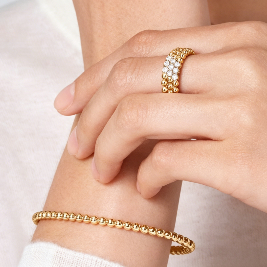 [CiCi] THREE-ROW DIAMOND RING