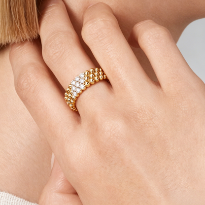 [CiCi] THREE-ROW DIAMOND RING