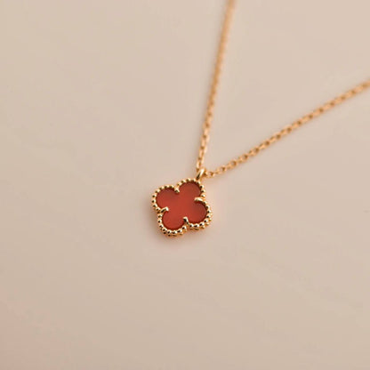 [CiCi]CLOVER MINI 9.5MM WEISSE CARNELIAN KETTE