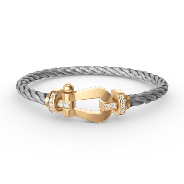 [CiCi]FORCE LARGE HORSESHOE HALF DIAMOND BRACELET GOLD