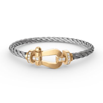 [CiCi]FORCE LARGE HORSESHOE HALF DIAMOND BRACELET GOLD