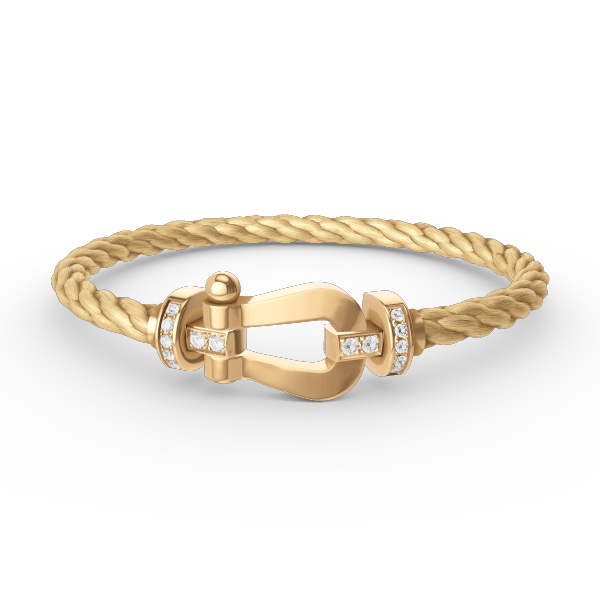 [CiCi]FORCE LARGE HORSESHOE HALF DIAMOND BRACELET GOLD