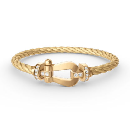 [CiCi]FORCE LARGE HORSESHOE HALF DIAMOND BRACELET GOLD
