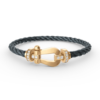 [CiCi]FORCE LARGE HORSESHOE HALF DIAMOND BRACELET GOLD