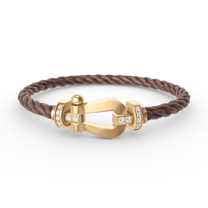 [CiCi]FORCE LARGE HORSESHOE HALF DIAMOND BRACELET GOLD