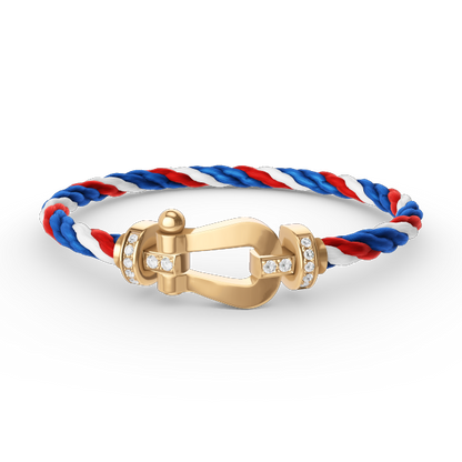 [CiCi]FORCE LARGE HORSESHOE HALF DIAMOND BRACELET GOLD