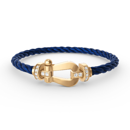 [CiCi]FORCE LARGE HORSESHOE HALF DIAMOND BRACELET GOLD