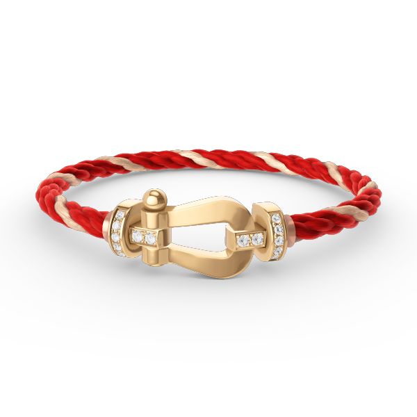 [CiCi]FORCE LARGE HORSESHOE HALF DIAMOND BRACELET GOLD
