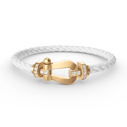 [CiCi]FORCE LARGE HORSESHOE HALF DIAMOND BRACELET GOLD