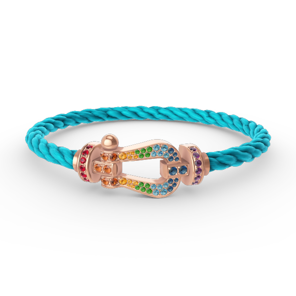 [CiCi]FORCE GROSSES HUFEISEN FARBIGES DIAMANT-ARMBAND ROSÉGOLD