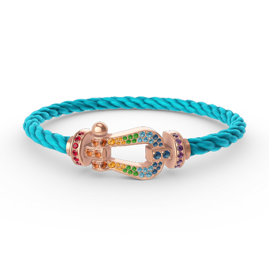 [CiCi]FORCE LARGE HORSESHOE  COLORED DIAMOND BRACELET ROSE GOLD