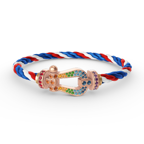 [CiCi]FORCE GROSSES HUFEISEN FARBIGES DIAMANT-ARMBAND ROSÉGOLD