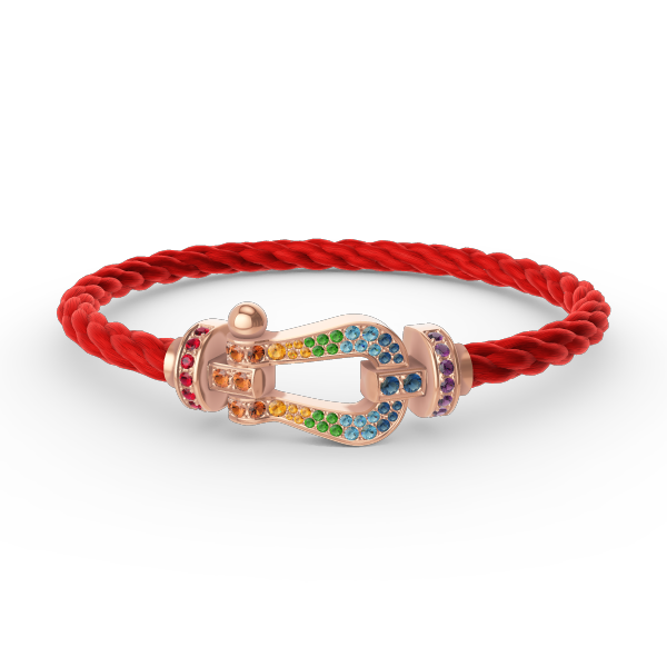 [CiCi]FORCE GROSSES HUFEISEN FARBIGES DIAMANT-ARMBAND ROSÉGOLD