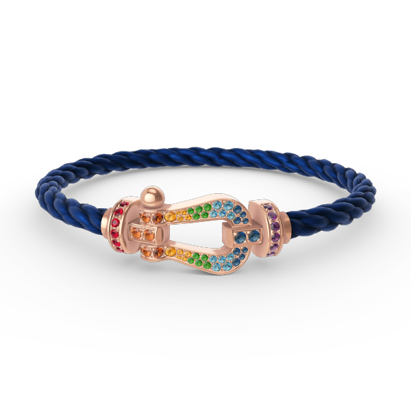 [CiCi]FORCE GROSSES HUFEISEN FARBIGES DIAMANT-ARMBAND ROSÉGOLD