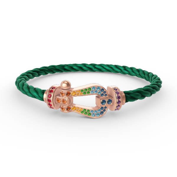 [CiCi]FORCE GROSSES HUFEISEN FARBIGES DIAMANT-ARMBAND ROSÉGOLD