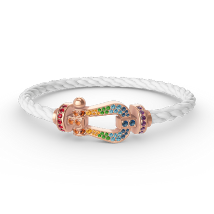 [CiCi]FORCE GROSSES HUFEISEN FARBIGES DIAMANT-ARMBAND ROSÉGOLD